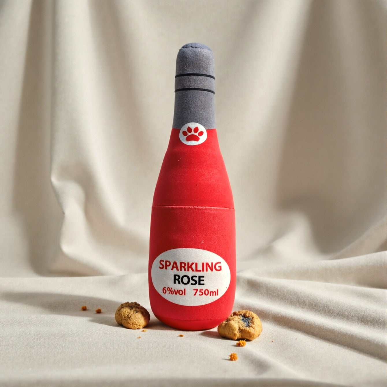 Realistic Plush Wine Bottle Dog Toy - Chew-Resistant & Entertaining