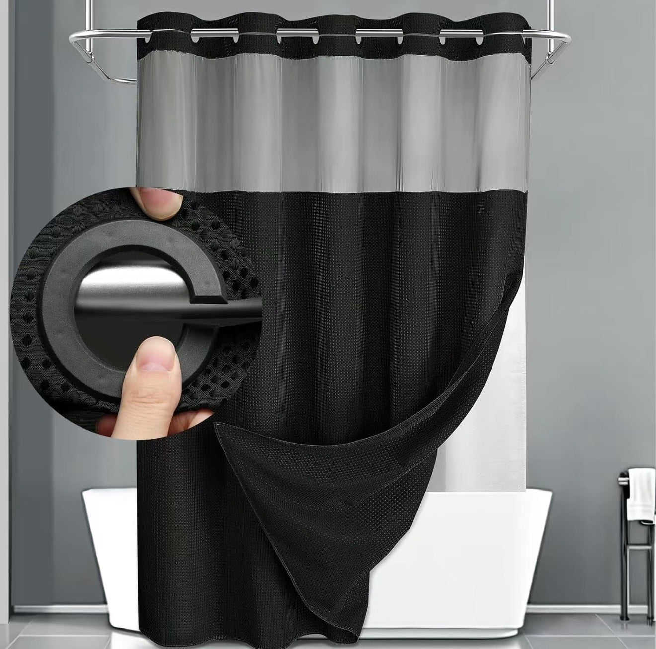 Rideau de douche à double couche SnapLiner