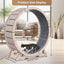 Cat Exercise Wheel for Indoor Cats - Natural Wood Finish