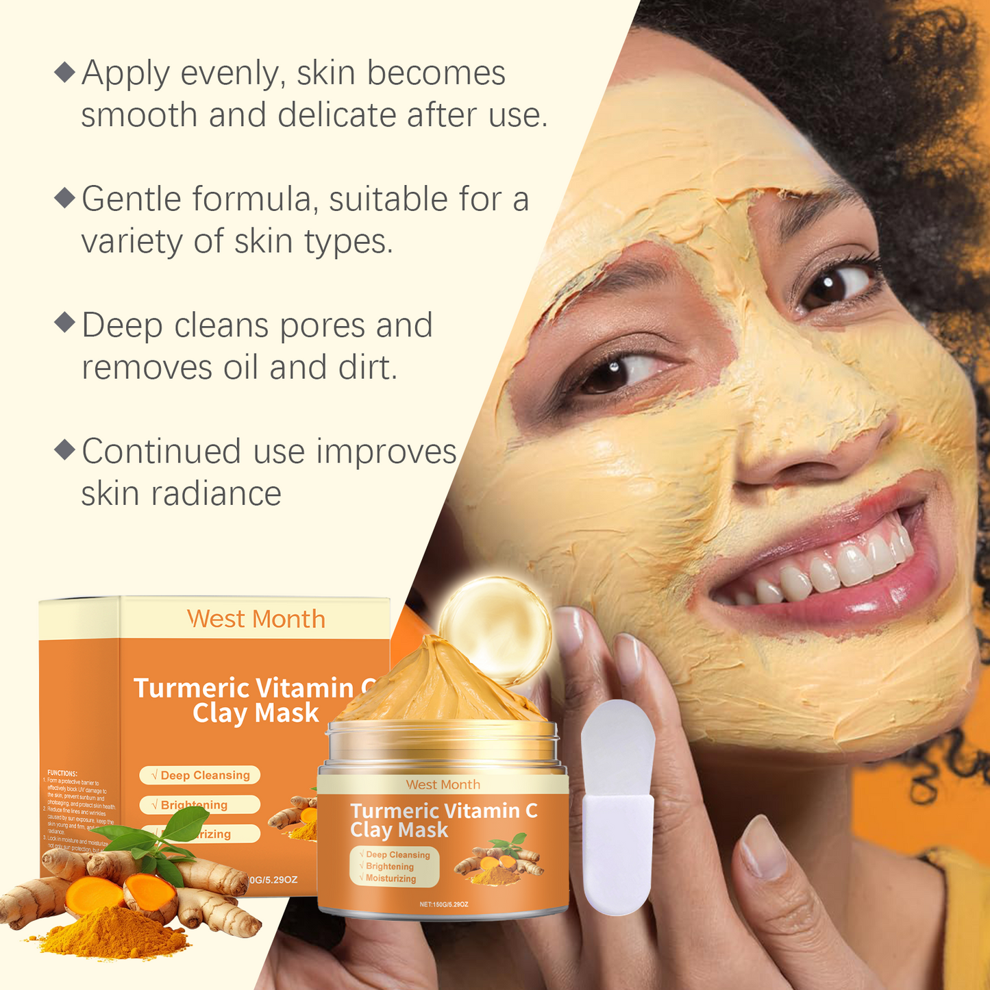 Turmeric & Vitamin C Mud Mask for Refreshing Skin