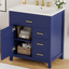 30-Inch Blue Bathroom Vanity with Ceramic Sink and Ample Storage - Ideal Choice for Small Bathrooms - Korvel
