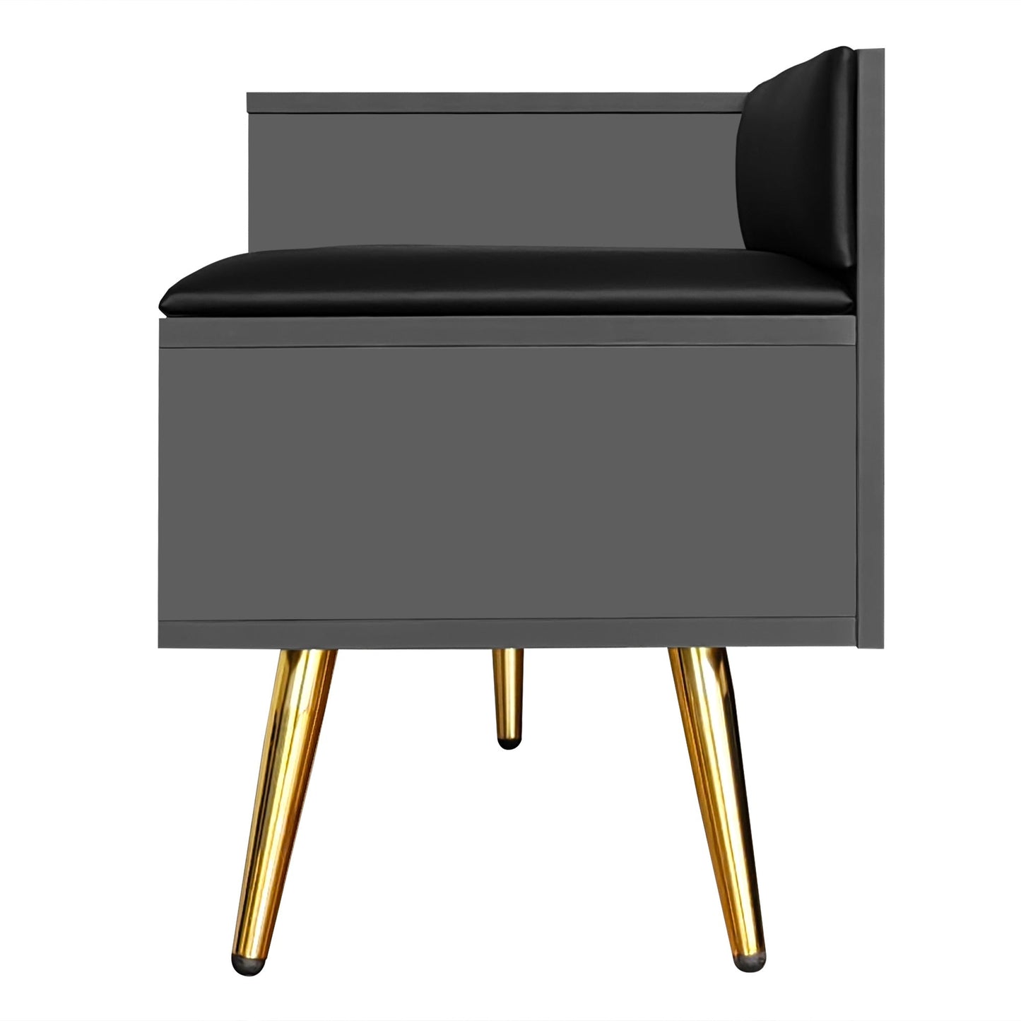Modern Shoe Storage Bench with Hidden Storage and Upholstered Cushions for Bedside, Living Room and Entryway (Gray) - Korvel