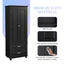 Tall Storage Cabinet with Two Drawers for Bathroom/Office, Black - Korvel
