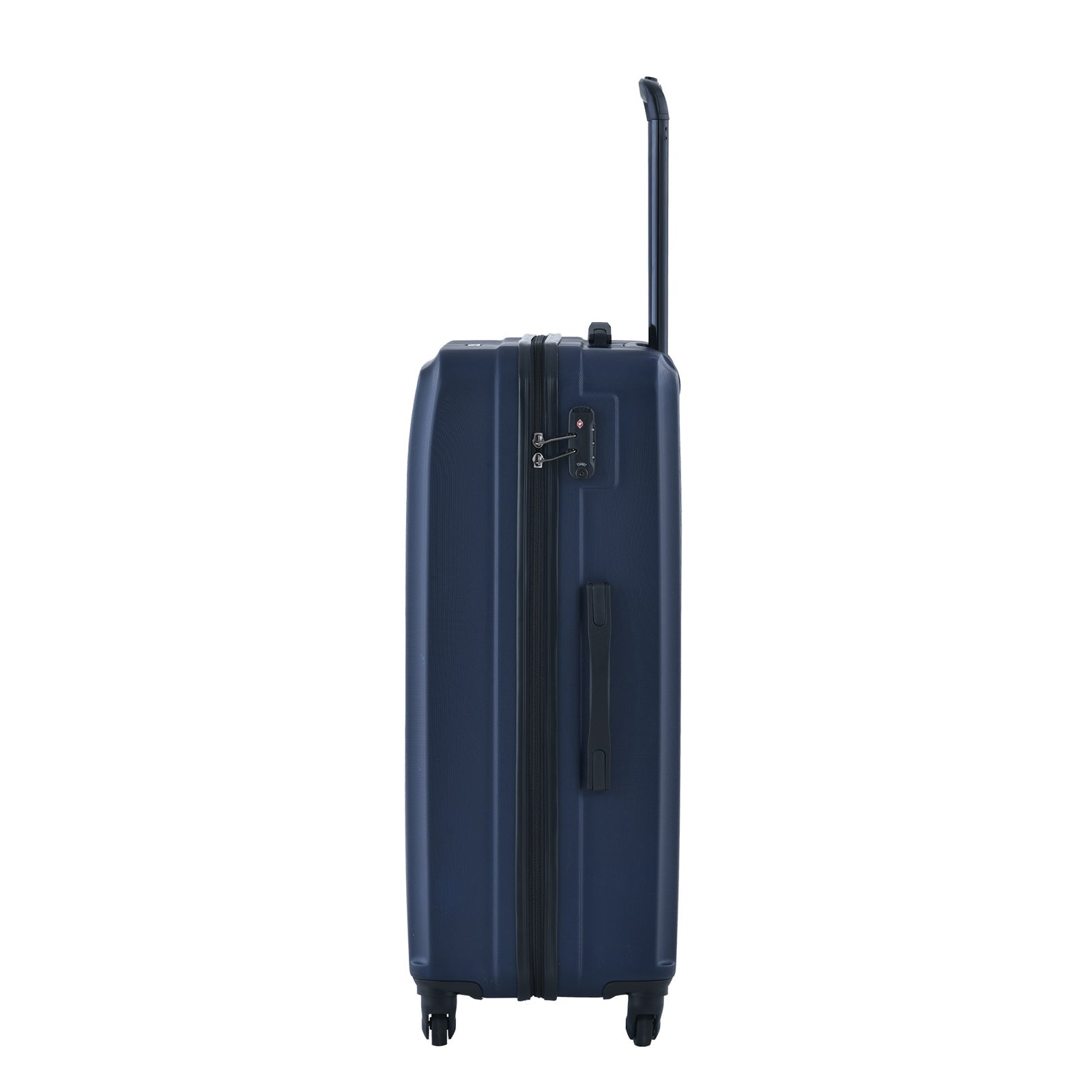 3 Piece Luggage Sets ABS Lightweight Suitcase with Two Hooks, Spinner Wheels, TSA Lock, (20/24/28) Navy - Korvel