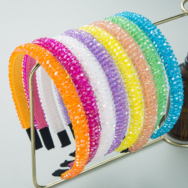 Fish Line Braided String Crystal Hair Band Korean Temperament Senior Sense Wash Face Headband - Korvel