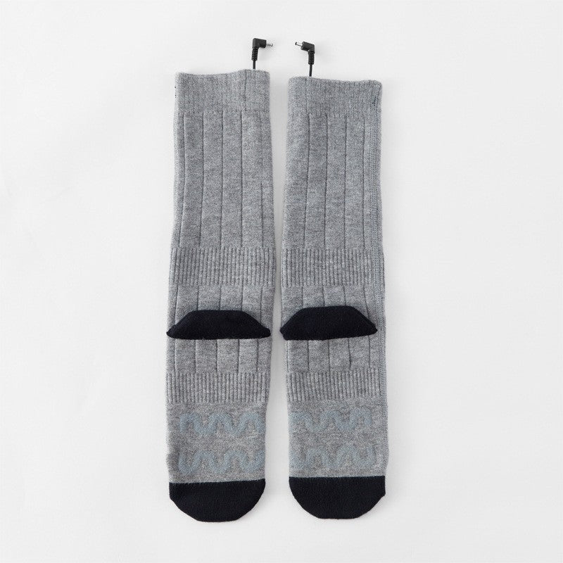 Heating socks, warm electric socks, USB charging long tube skiing socks, men's and women's winter heating and foot warming socks - Korvel