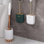 Luxury Toilet Brush Wall Mounted Holder Silicone Flat Head Cleaning Brush Corner Gap Cleaner - Korvel