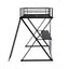 Premium Twin Size Loft Bed with Desk and Guardrails - Black