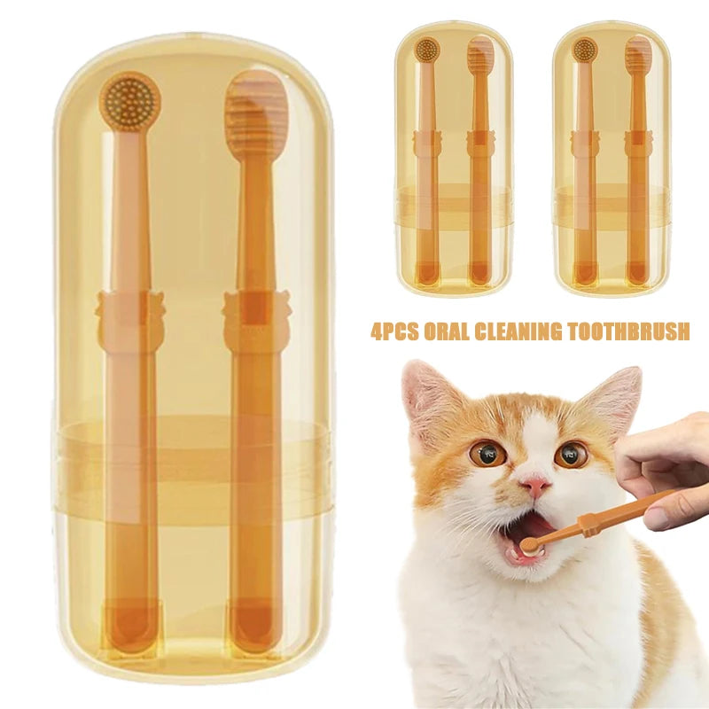 Cepillo de dientes de silicona premium para perros y gatos
