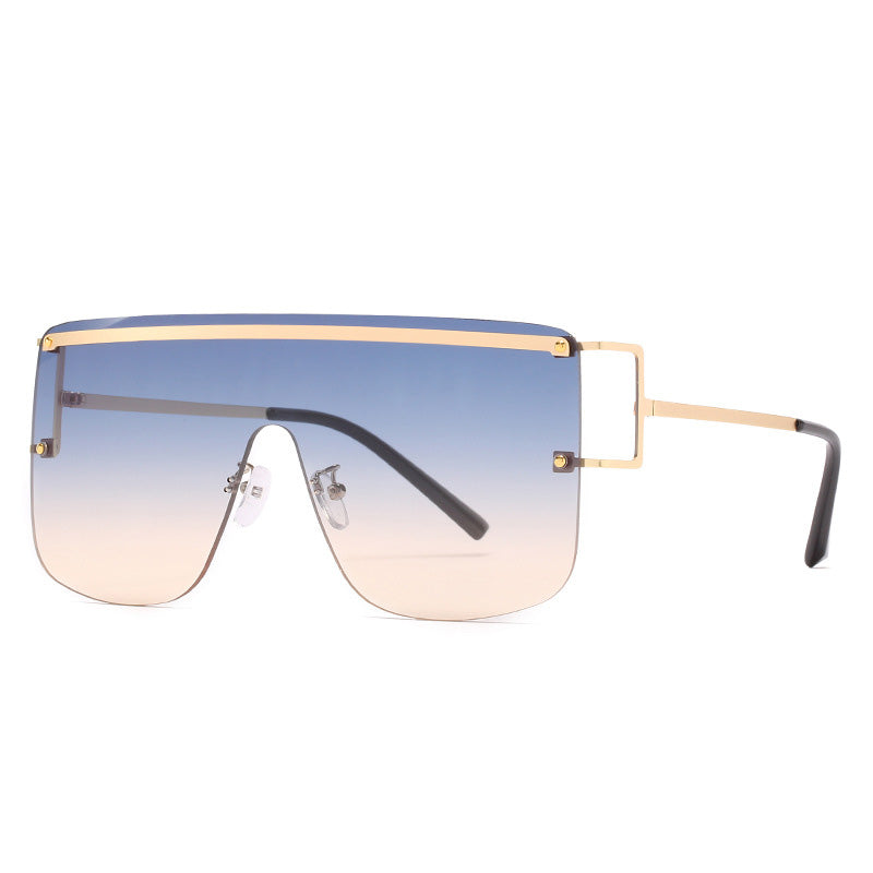 New Style One Piece Sunglasses Fashion Rimless Sunglasses Women's Trendy Sunglasses - Korvel