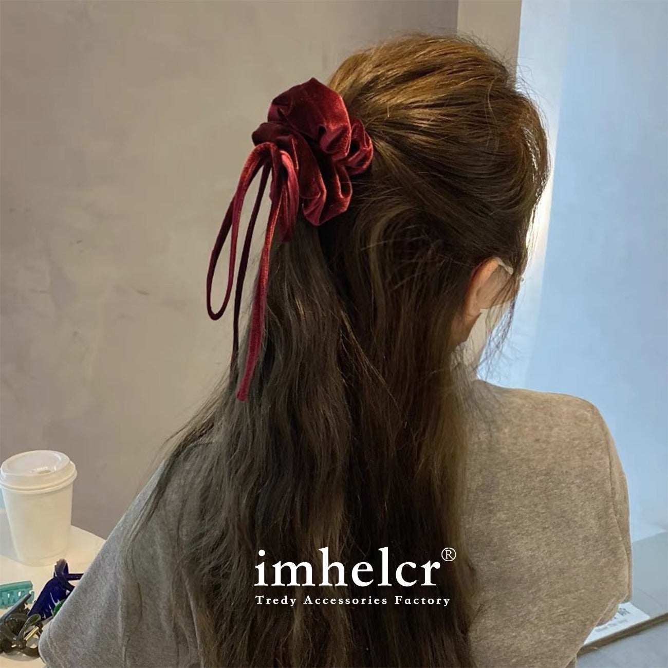 Vintage Velvet Long Ribbon Bow Hair Loop