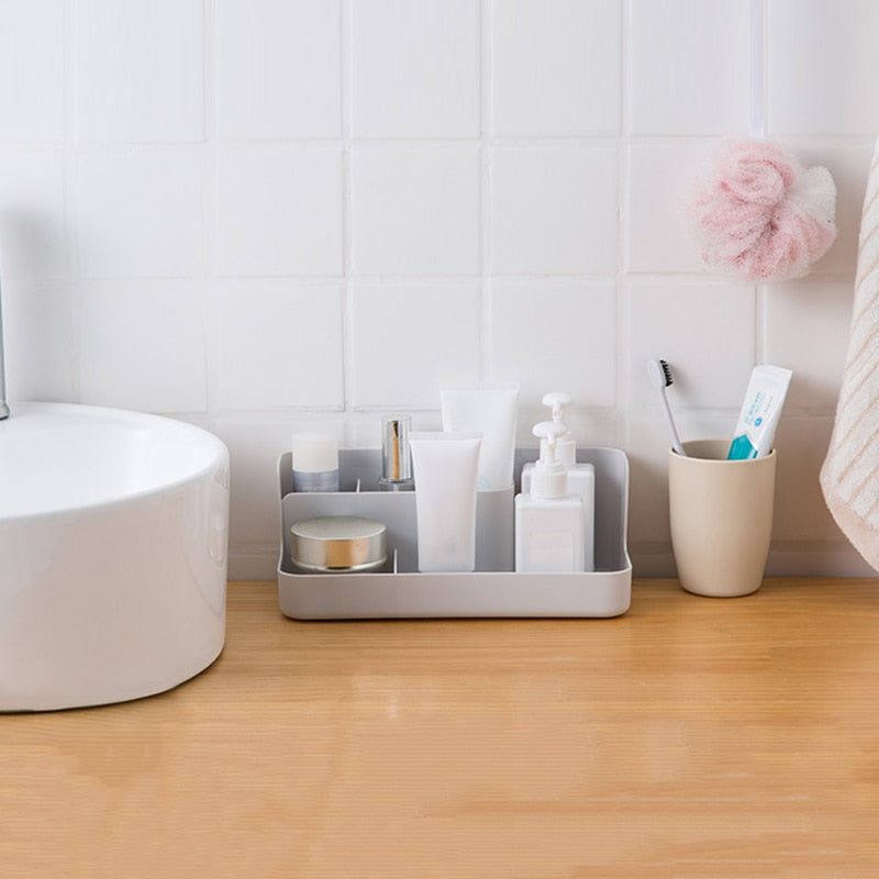 1pc Desktop Sundries Finishing Container Cosmetic Storage Partition Box Makeup Holder Stand Toiletries Plastic Case Organizer - Korvel