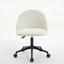 Velvet fabric office chair, mid back adjustable rotating computer chair, black legs, cushioned office chair with wheels ，White - Korvel