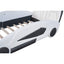 Twin Size Race Car Platform Bed with Wheels - White
