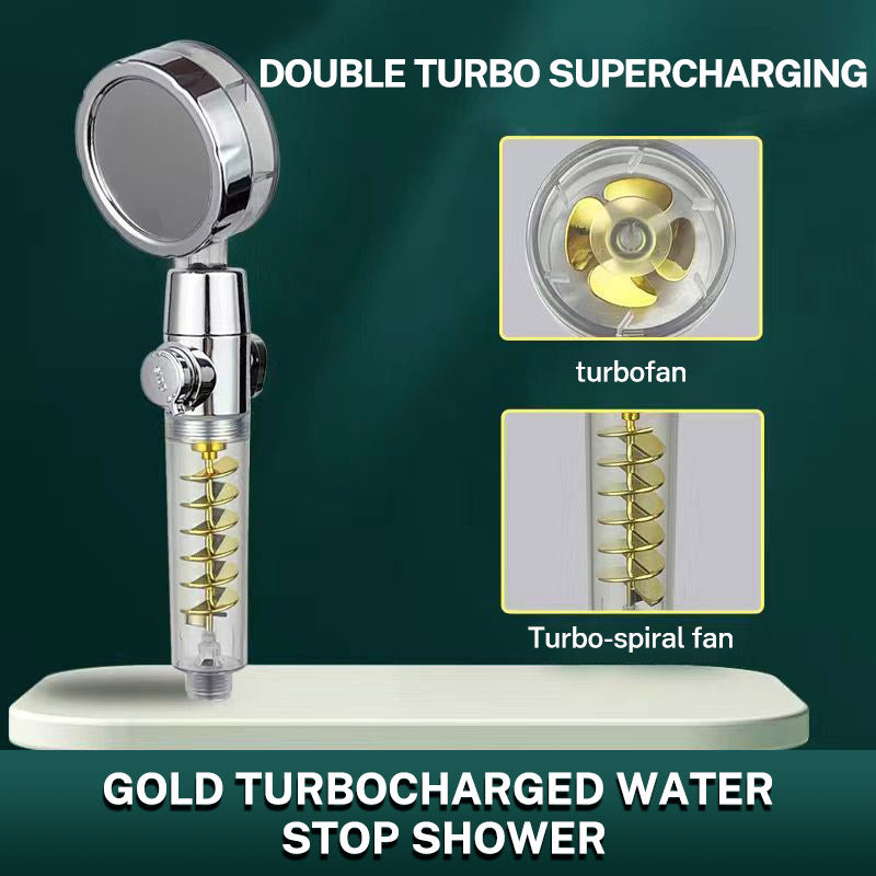 Xiao Man Waist Supercharged Sprinkler Head Dual Turbo Pressurized Propeller Fan Shower Head Shower Head - Korvel