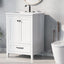 24" Bathroom Vanity with Sink, Bathroom Vanity Cabinet with One Drawer and Doors, Solid Wood and MDF, White - Korvel