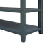 Retro Design Console Table with Two Open Shelves, Pine Solid Wood Frame and Legs for Living Room (Navy) - Korvel