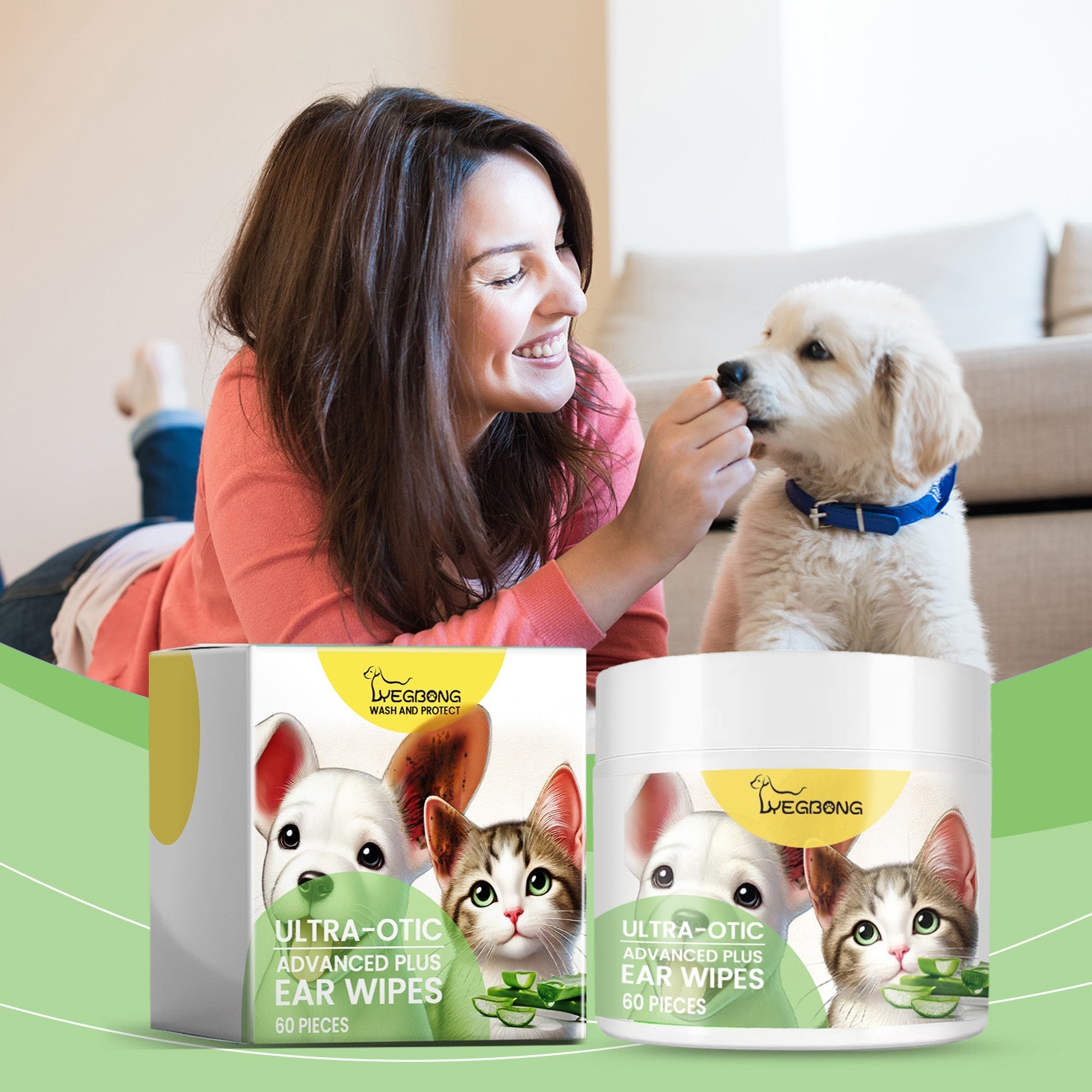 Ear Cleaning Pad For Cats And Dogs Soothes Pet Ear Canal Discomfort And Cleans Ear Dirt - Korvel
