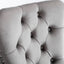 High end tufted solid wood velvet soft cushion dining chair chrome plated leg nail decoration gray and chrome two-piece set - Korvel