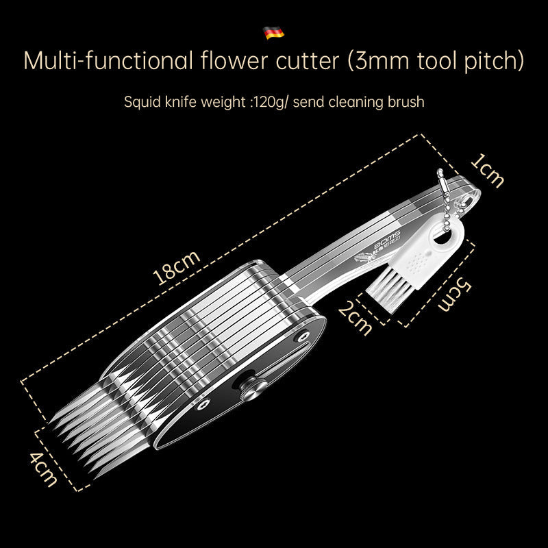 Squid Flower Cutting Knife Scallion Silk Cutting Knife Scalable Carving Tool Chicken Gizzard Waist Flower Knife - Korvel