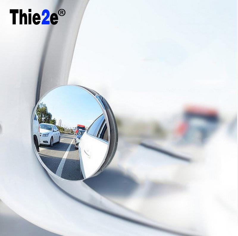 1 pair  360 Degree frameless ultrathin Wide Angle Round Convex Blind Spot mirror for parking Rear view mirror - Korvel
