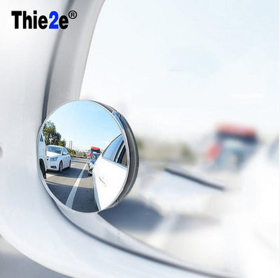 1 pair  360 Degree frameless ultrathin Wide Angle Round Convex Blind Spot mirror for parking Rear view mirror - Korvel