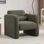 Modern style chair with sheepskin Sherpa fabric soft cushion, comfortable armchair, soft with backrest and pillow, seaweed green - Korvel
