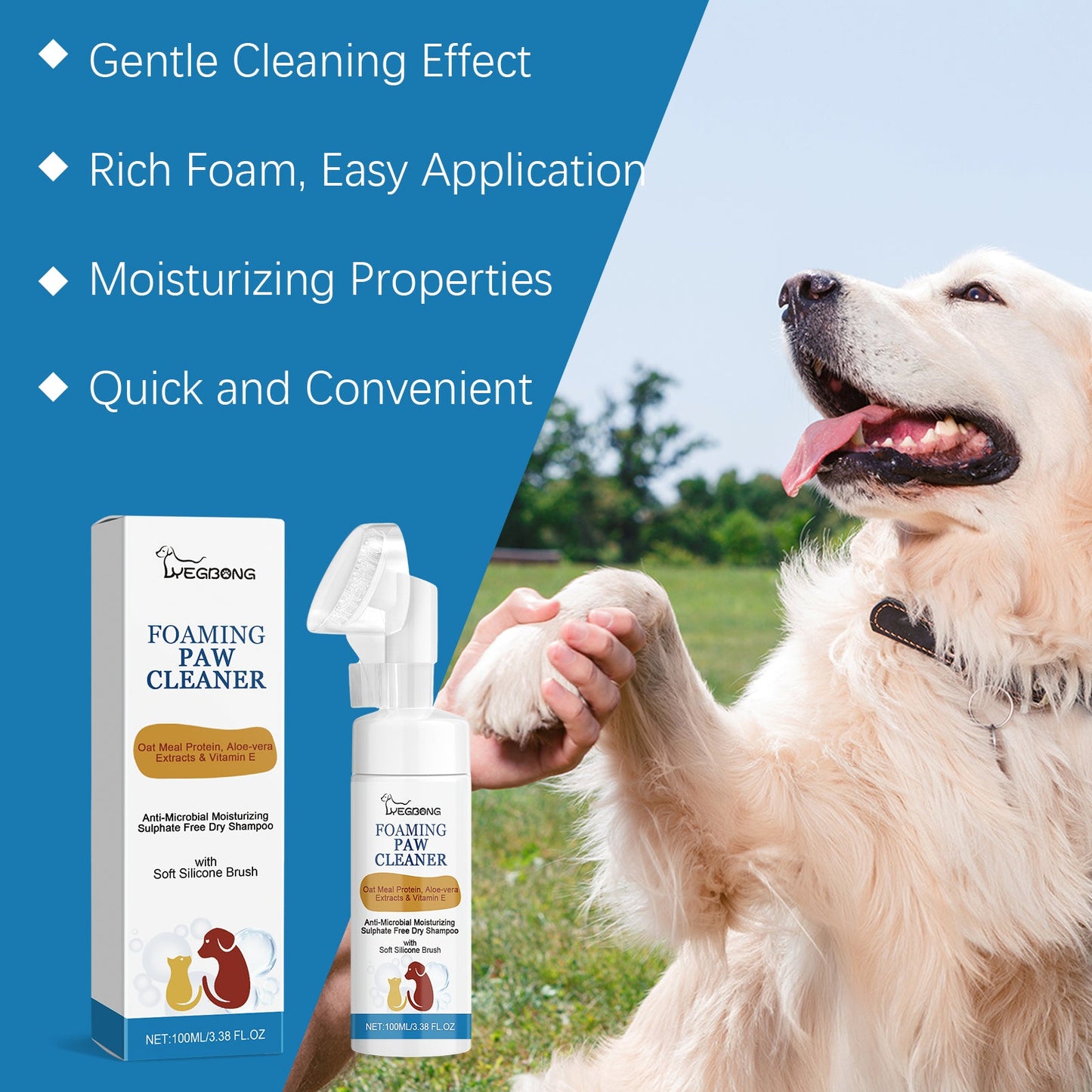 Pet Paw Cleaner Deep Wash Feet For Dogs And Cats Soles And Pads Care Foam - Korvel