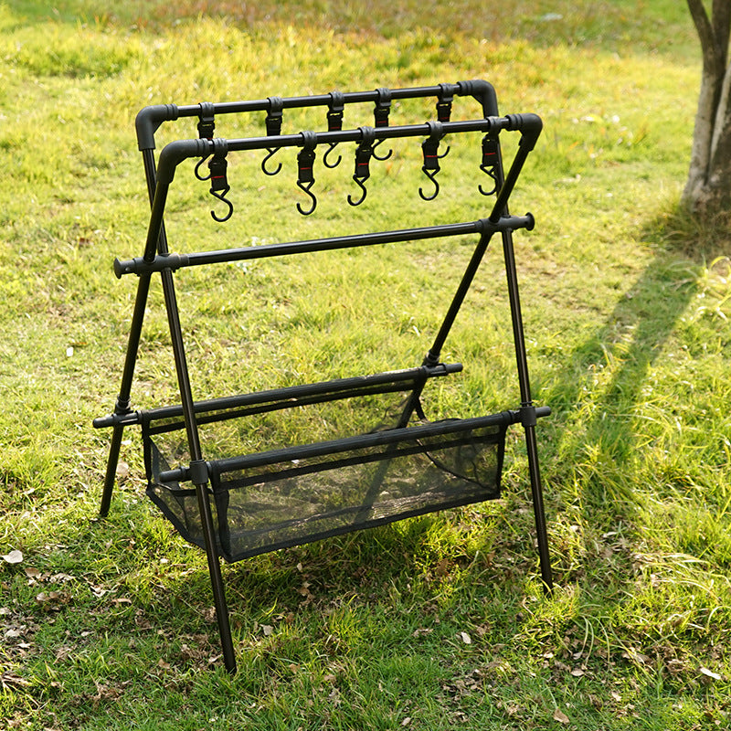 Outdoor camping folding shelf camping car drying rack drying net drying rack storage rack - Korvel