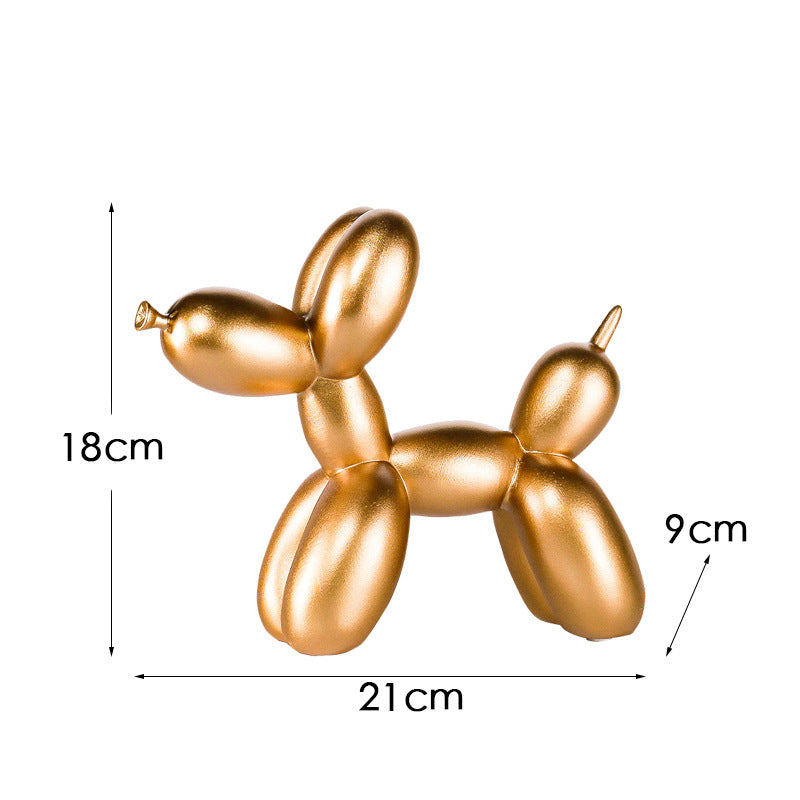 New black and white plaid balloon dog ornaments creative TV cabinet wine cabinet living room porch resin crafts - Korvel