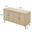 4 Door Accent Cabinet Sideboard Buffet Storage Cabinet with Adjustable Shelf for Entryway Living Room Bedroom - Korvel