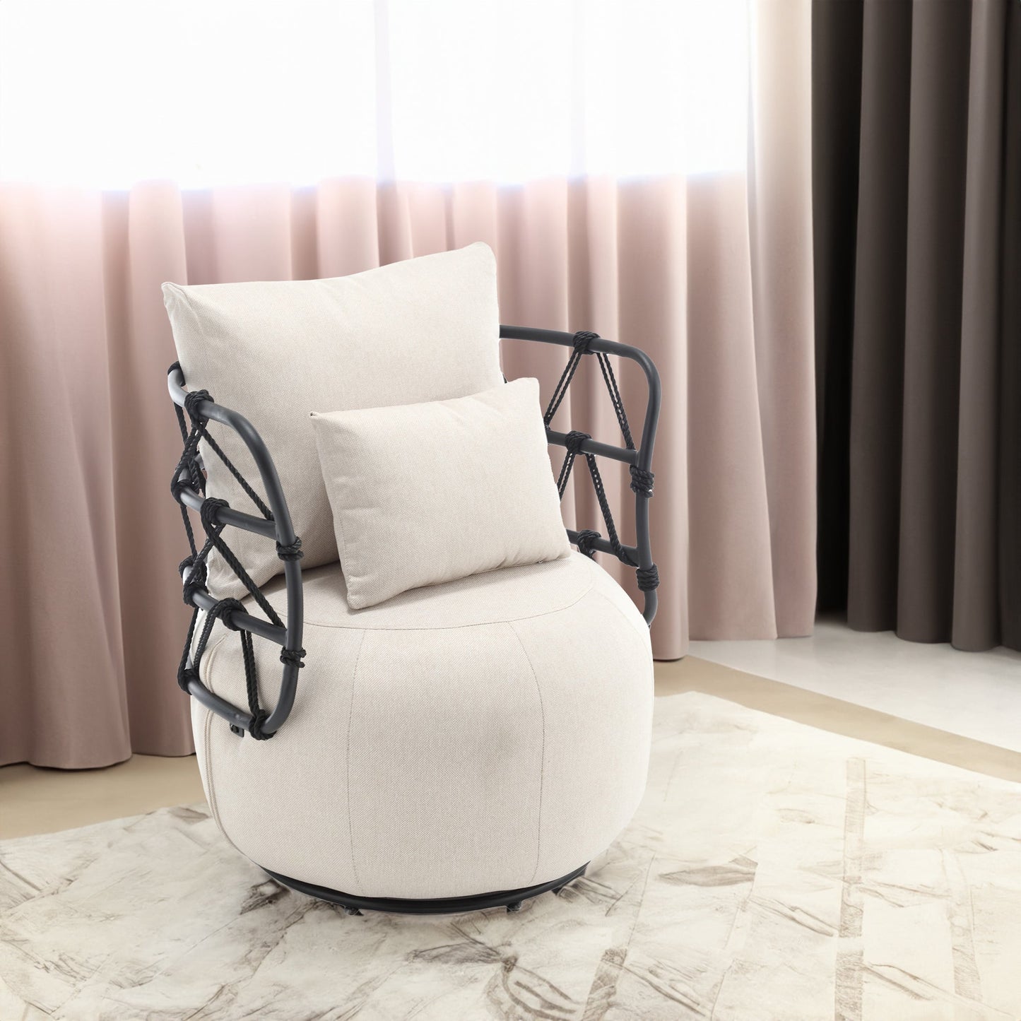 Silla de sala de estar tapizada y con botones COOLMORE
