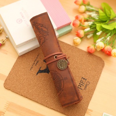 Bolsa de Lápiz de Cuero Retro Premium para una Organización Elegante