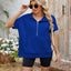 Half Zip Short Sleeve Hooded Top - Korvel