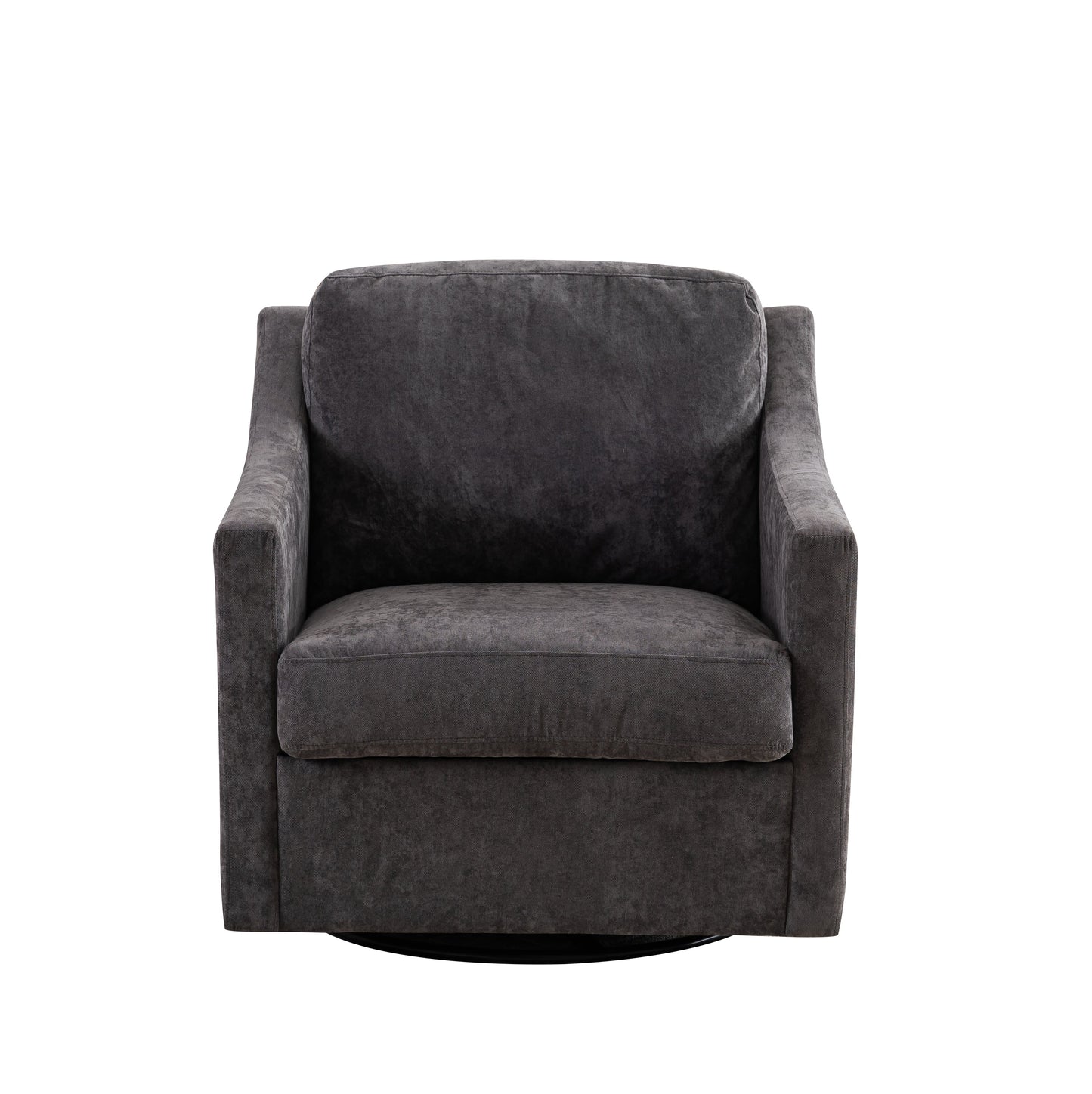 Fauteuil pivotant large avec coussin doux - Fauteuil moderne gris