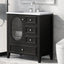 Meuble de salle de bain noir de 30" avec évier et rangement