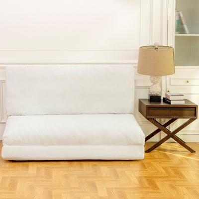 Large folding mattress sofa bean bag bed, foam filled folding mattress sofa, soft high-grade artificial fur - Korvel