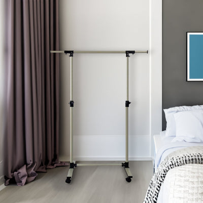 Heavy-Duty Rolling Garment Rack with Bottom Shelves