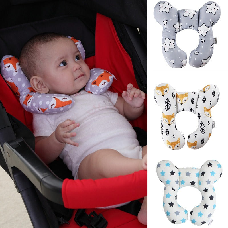 Baby head protection U-shaped pillow stroller fixed head pillow Car seat sleeping protection head and neck pillow - Korvel