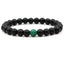 8mm matte black frosted stone malachite couple bracelet - Korvel