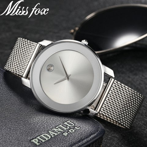 Clearance MISSFOX  2446 Unique Design Minimalist Watch Men Novel Stylish Male Watches Fashion Sports Quartz Wrist Watch For Men Women - Korvel