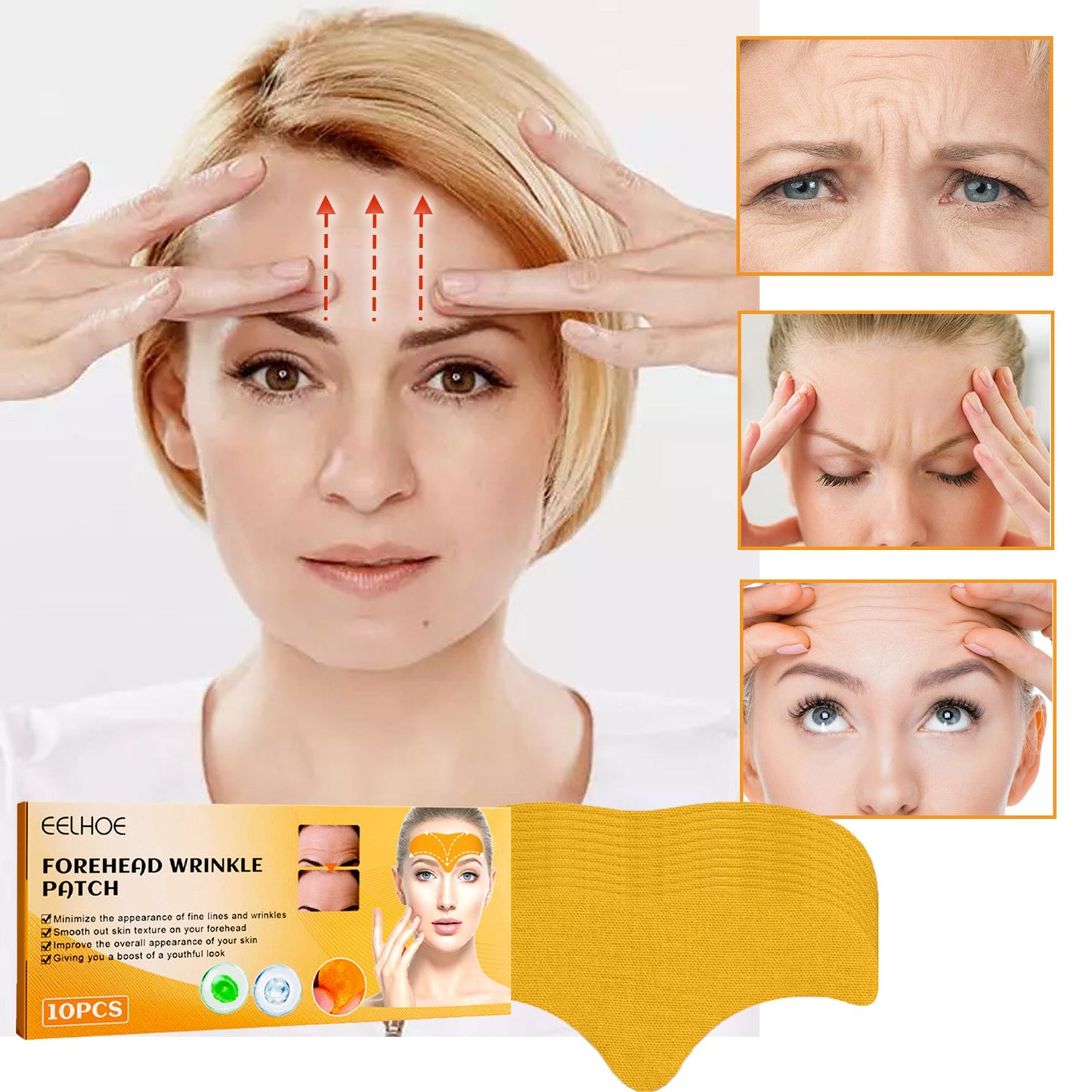 Forehead Wrinkle Patch, Lifts Lightens And Smooths Forehead Wrinkles Facial Skin Forehead Patch - Korvel