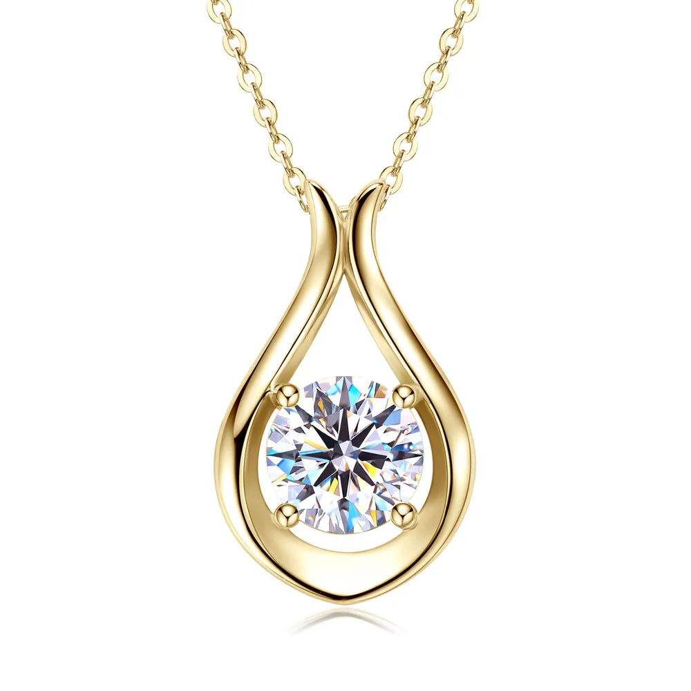2 Carat Moissanite 925 Sterling Silver Pendant Necklace - Korvel