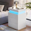 Mesita de Noche Blanca Moderna con 3 Cajones LED