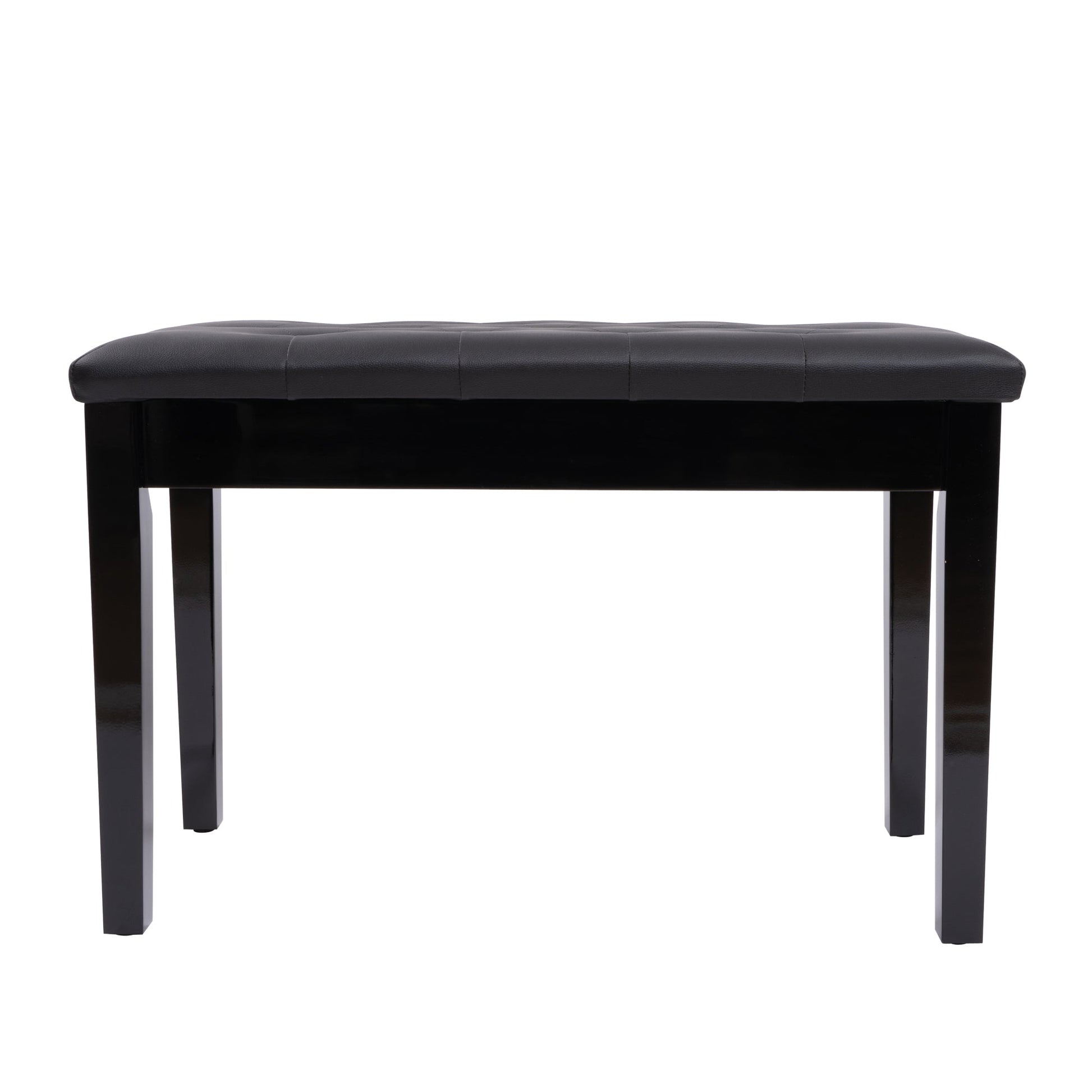 Piano Bench with Padded Cushion and Music Book Storage Compartment, Duet Wooden Seat, 13.7 x 29.5 x 20 inches, Load 440lb Black - Korvel