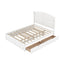 Lit plateforme queen en bois blanc élégant avec lit gigogne