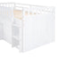 Cama loft twin en forma de L que ahorra espacio con 7 cajones - Blanca