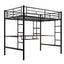 Loft Bed with Desk and Shelf   Space Saving Design Full Black - Korvel