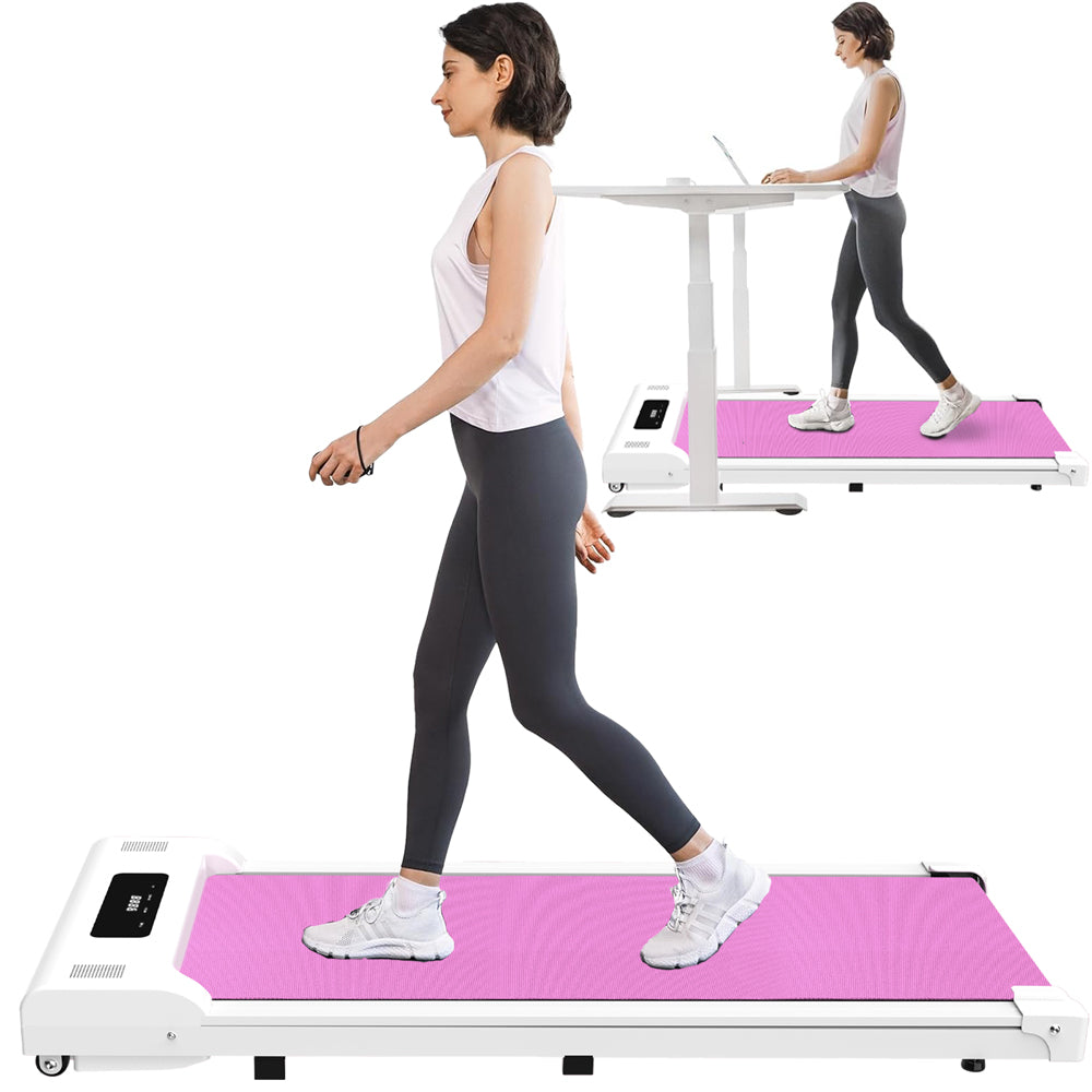 Portable Under-Desk Treadmill with Remote LED Display - Pink