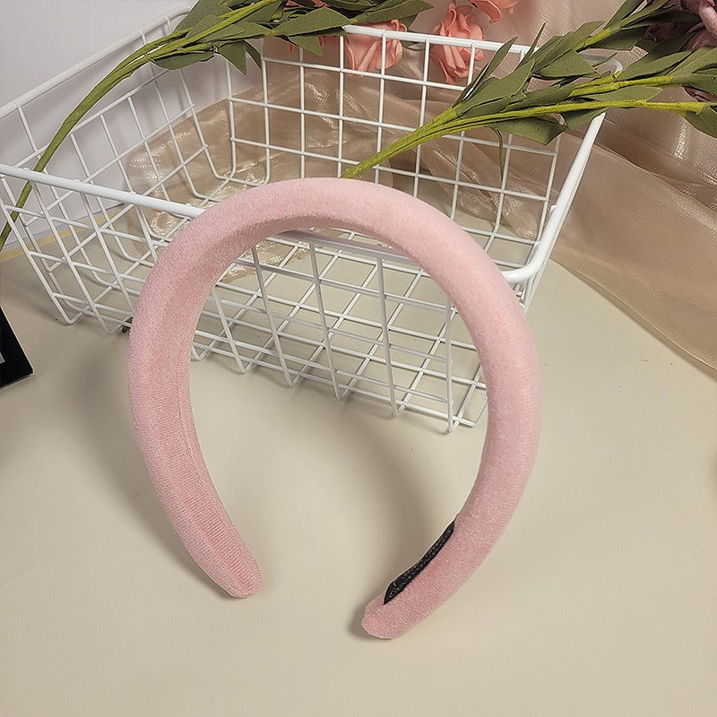 Candy colored velvet with wide edge sponge headband flocking - Korvel